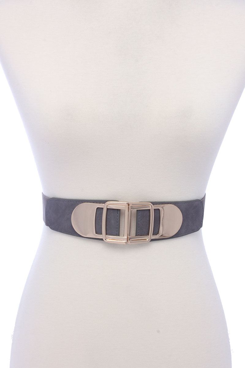 Metal Buckle Pu Leather Elastic Belt