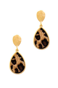 Cute Modern Tear Drop Leopard Fur Earring